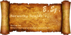Bereszky Szaléz névjegykártya